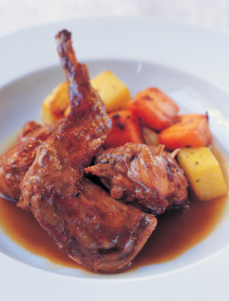 Rabbit Braised in Red Wine with Orange and Allspice from Classic Bull